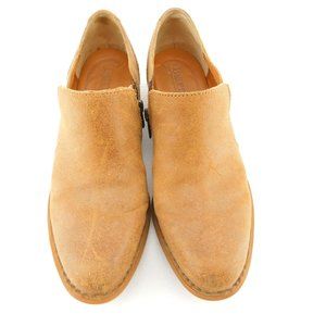 BORN Beige Tan Brown Distressed Leather Slip-on Ankle Booties Loafers Flats 7